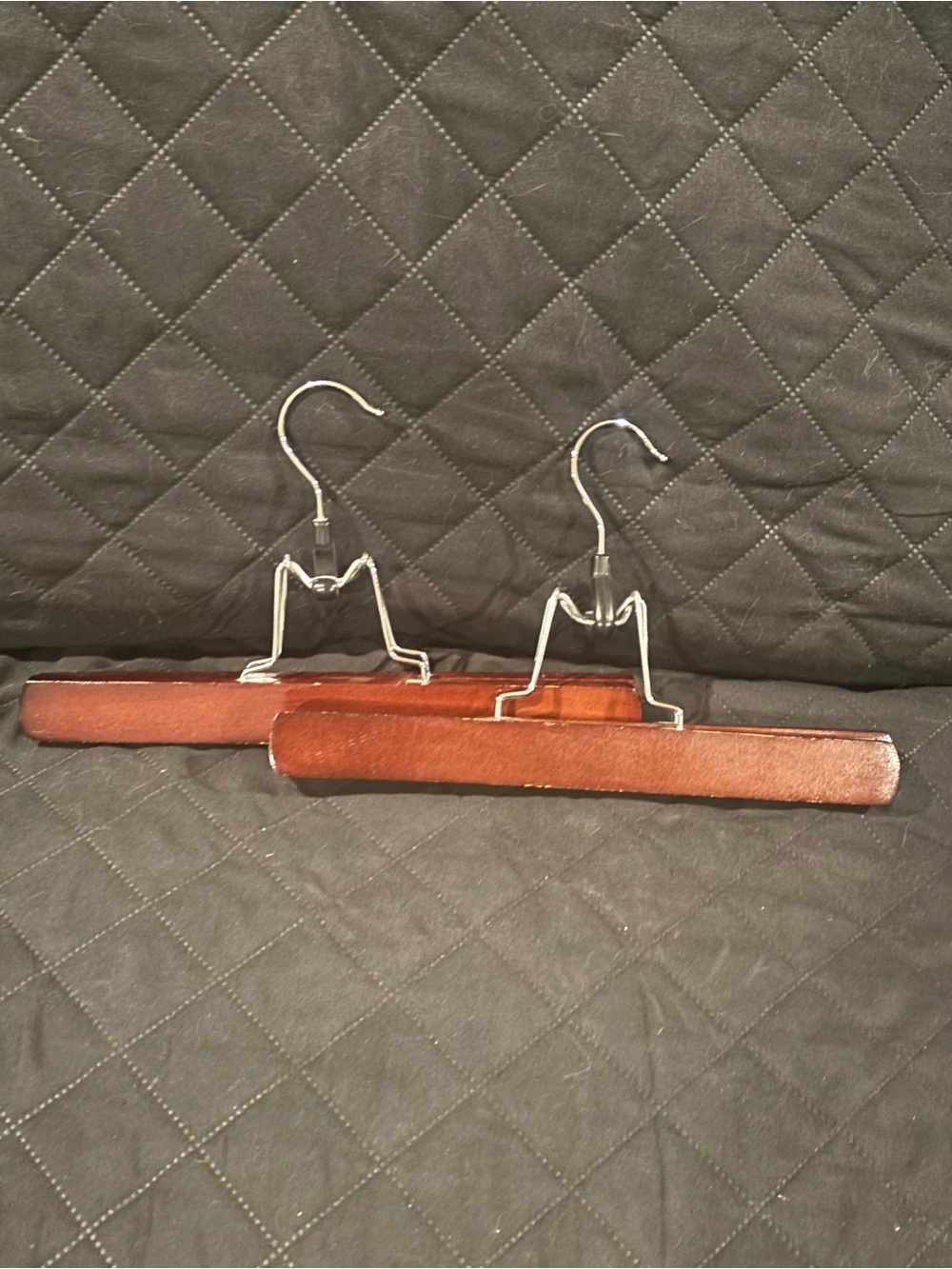 Wooden Clamp Trouser/skirt Hangers - Brown (set of two (2))
